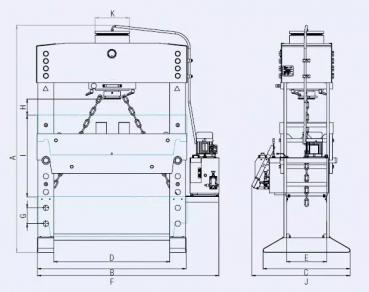 ELMAG Hydraulische Werkstattpresse XL PREMIUM WPMEH 160/2 (D=1500mm)